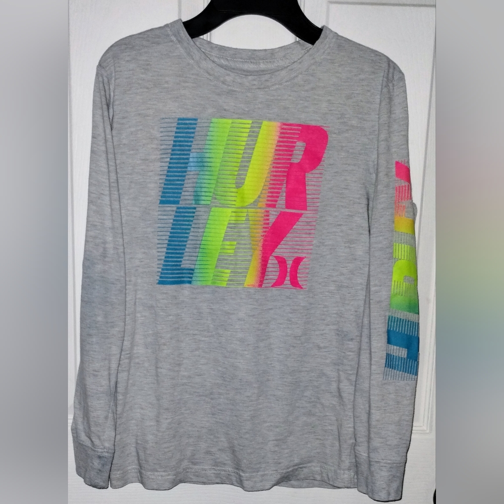 Hurley Boys Long Sleeve Spell Out Tee Size L